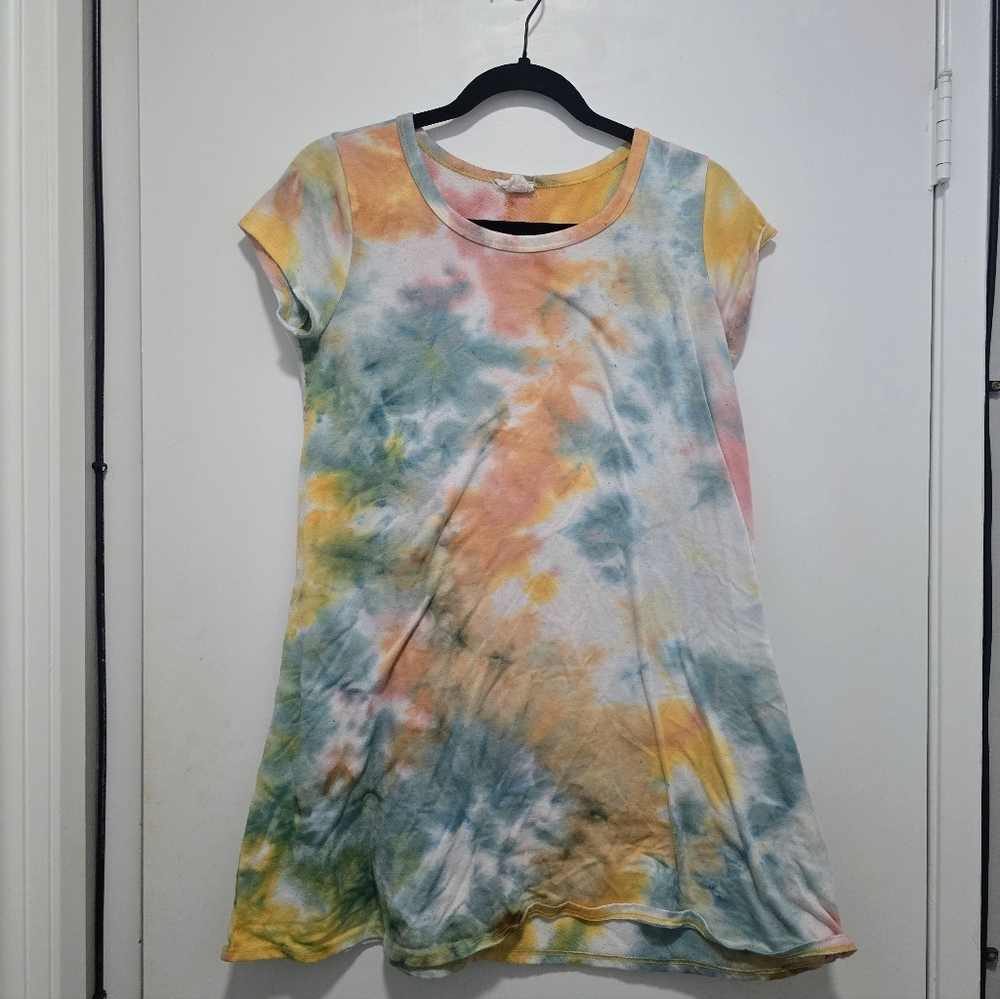 Colorful Tie-Dye T-Shirt Dress